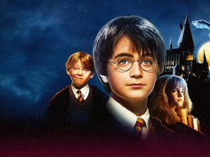 Zamek Hogwart i włoska flaga, symbol nauki włoskiego z Harrym Potterem